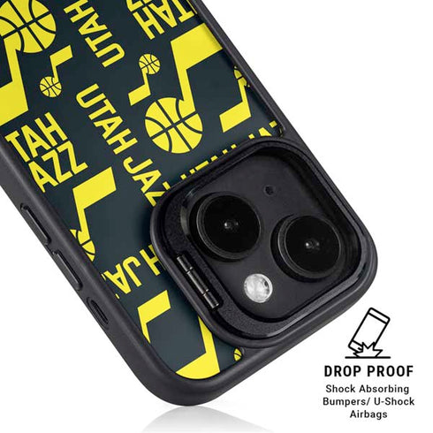 NBA Utah Jazz Blast iPhone 15 Kickstand Case
